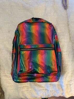 Fydelity Metallic Rainbow Mermaid Scale Backpack